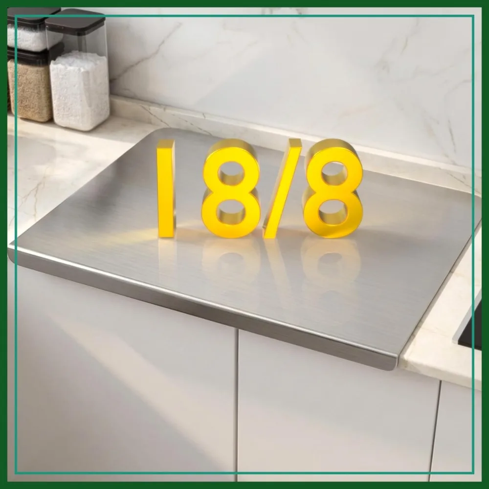 15.7x11.4 in Stainless Steel Cutting Board, Multipurpose Food Prep Board with L-Shaped Edge, Non-Slip Pads
15.7x11.4 in Stainless Steel Cutting Board, Multipurpose Food Prep Board with L-Shaped Edge, Non-Slip Pads