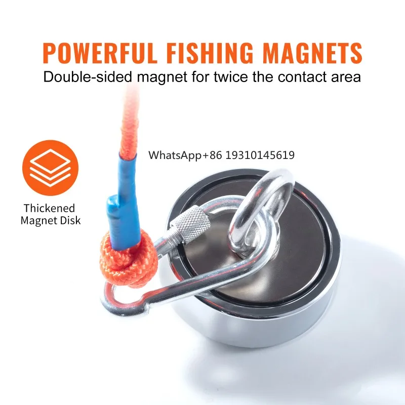 【From China】SucceBuy Magnet Fishing Kit 1200lbs Double Sided Fishing Magnet 2.95“ Diameter Strong Neodymium Magnet With Heavy Du
【From China】SucceBuy Magnet Fishing Kit 1200lbs Double Sided Fishing Magnet 2.95“ Diameter Strong Neodymium Magnet With Heavy Du