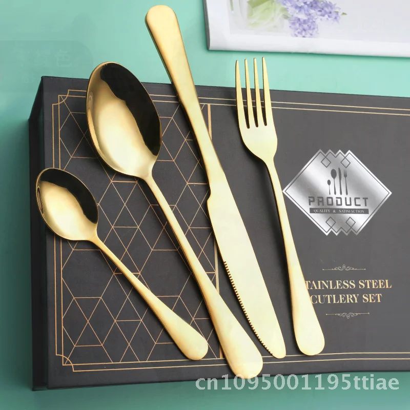 24-Piece Stainless Steel Tableware Set - Titanium Plated Steak Knife Dessert Spoon Fork Mini Gift Set for Adults Silver Rose
24-Piece Stainless Steel Tableware Set - Titanium Plated Steak Knife Dessert Spoon Fork Mini Gift Set for Adults Silver Rose
