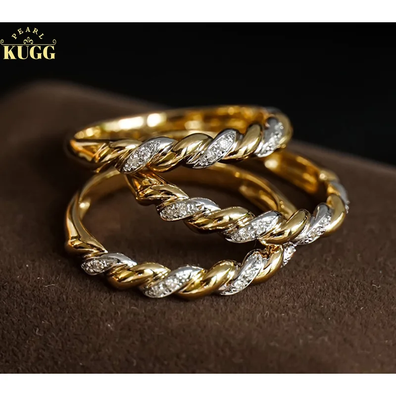 KUGG 18K желтые и белые золотые кольца настоящие натуральные бриллианты модные плетеные дизайнерские в стиле INS обручальные ювелирные изделия для женщин на свадьбу
KUGG 18K желтые и белые золотые кольца настоящие натуральные бриллианты модные плетеные дизайнерские в стиле INS обручальные ювелирные изделия для женщин на свадьбу