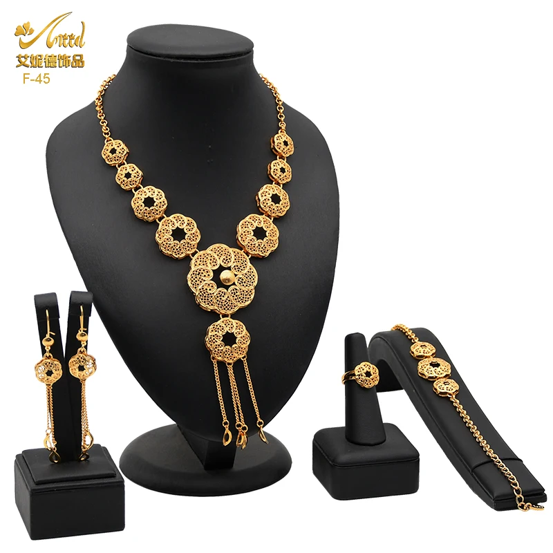 Dubai Wedding Jewelry Sets For Women African Trendy Necklace Earrings Bracelets Rings Set Nigerian Gold Color Luxury Jewellery
Dubai Wedding Jewelry Sets For Women African Trendy Necklace Earrings Bracelets Rings Set Nigerian Gold Color Luxury Jewellery