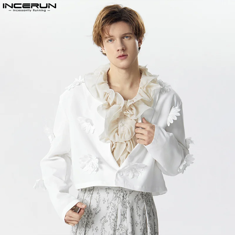 INCERUN Men Blazer Flower Patchwork One Button Lapel Long Sleeve Casual Male Crop Coats Streetwear 2024 Fashion Leisure Suits
INCERUN Men Blazer Flower Patchwork One Button Lapel Long Sleeve Casual Male Crop Coats Streetwear 2024 Fashion Leisure Suits