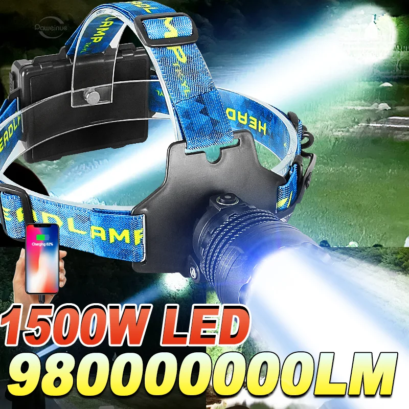 2026 Новая светодиодная фара высокой мощности 1500 Вт 980000000LM Водонепроницаемая супер яркая налобная фара с зумом Открытый кемпинг Работа Охотничий фонарь
2026 Новая светодиодная фара высокой мощности 1500 Вт 980000000LM Водонепроницаемая супер яркая налобная фара с зумом Открытый кемпинг Работа Охотничий фонарь