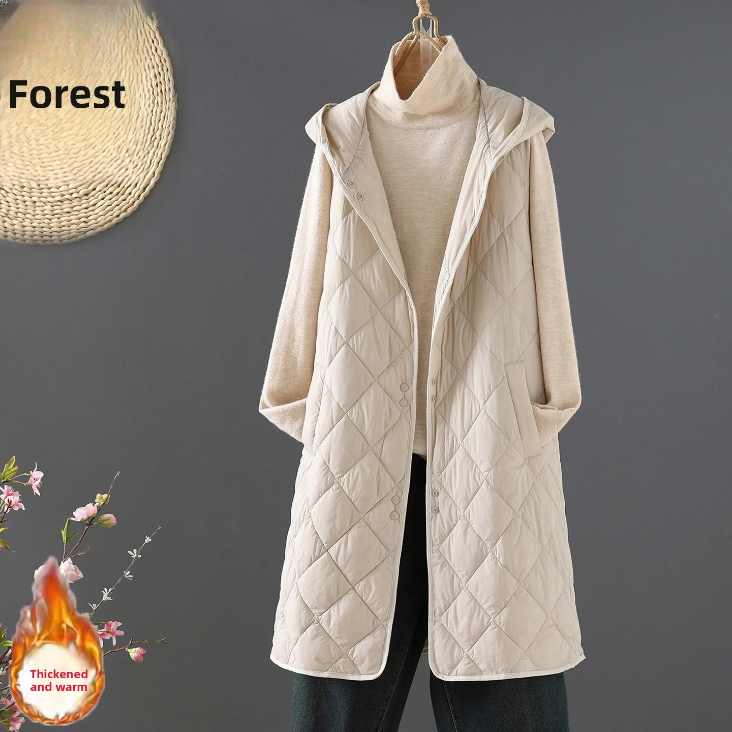 plus Size Women's Jacket Autumn Winter Cotton down Vest Mid-Length Hooded Top Double-Breasted Commute Style Fashionable
plus Size Women's Jacket Autumn Winter Cotton down Vest Mid-Length Hooded Top Double-Breasted Commute Style Fashionable