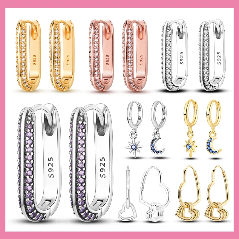 925 Sterling Silver Rose Gold Earrings Double White Pavé Earrings for Women's Beer Party Exquisite Jewelry Matching
925 Sterling Silver Rose Gold Earrings Double White Pavé Earrings for Women's Beer Party Exquisite Jewelry Matching