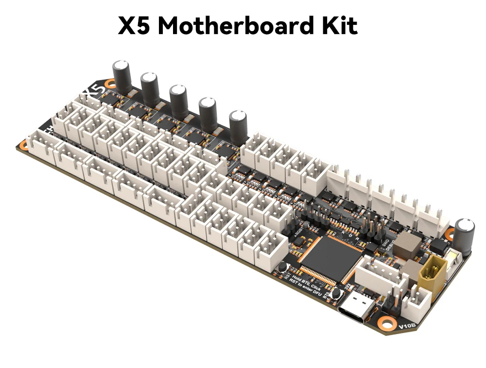 X5 Motherboard Kit Based On STM32F407VET6 With TMC2209 And 5-channel Feeding Support For 3D Printer Accessories QuattroBox
X5 Motherboard Kit Based On STM32F407VET6 With TMC2209 And 5-channel Feeding Support For 3D Printer Accessories QuattroBox