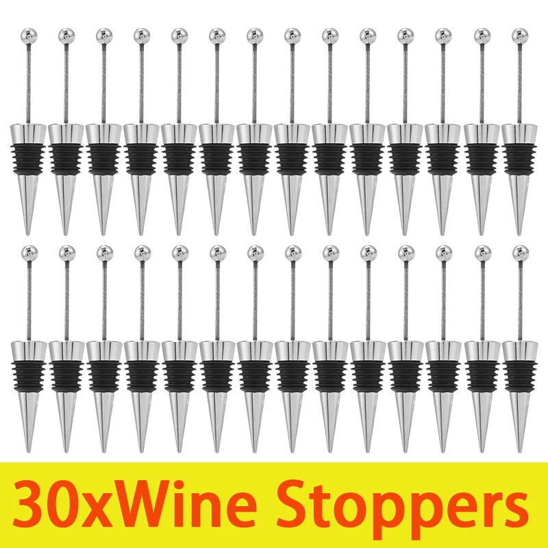 30Pcs Diy Bead Decorated Wine Bottle Stopper Blank Making Kits Bar Accessories Beadable Bottle Stoppers For Wine Present Wedding
30Pcs Diy Bead Decorated Wine Bottle Stopper Blank Making Kits Bar Accessories Beadable Bottle Stoppers For Wine Present Wedding