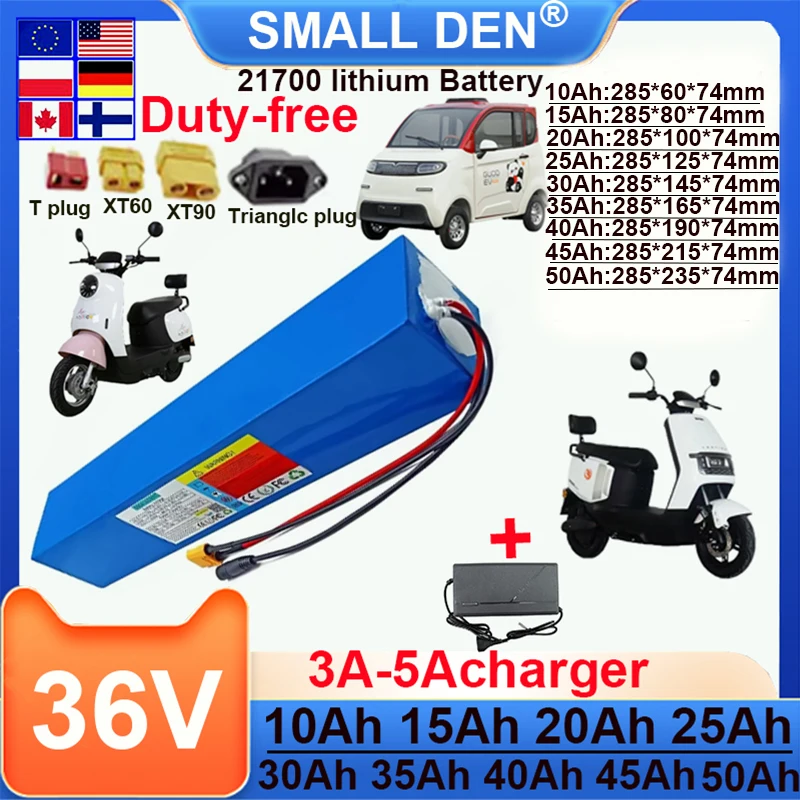 36V 10Ah 15Ah 20Ah 25Ah 30Ah 35Ah 40Ah 45Ah 50A 21700 Lithium Battery Pack 10S-10P with BMS for E-tools Boat Scooter
36V 10Ah 15Ah 20Ah 25Ah 30Ah 35Ah 40Ah 45Ah 50A 21700 Lithium Battery Pack 10S-10P with BMS for E-tools Boat Scooter