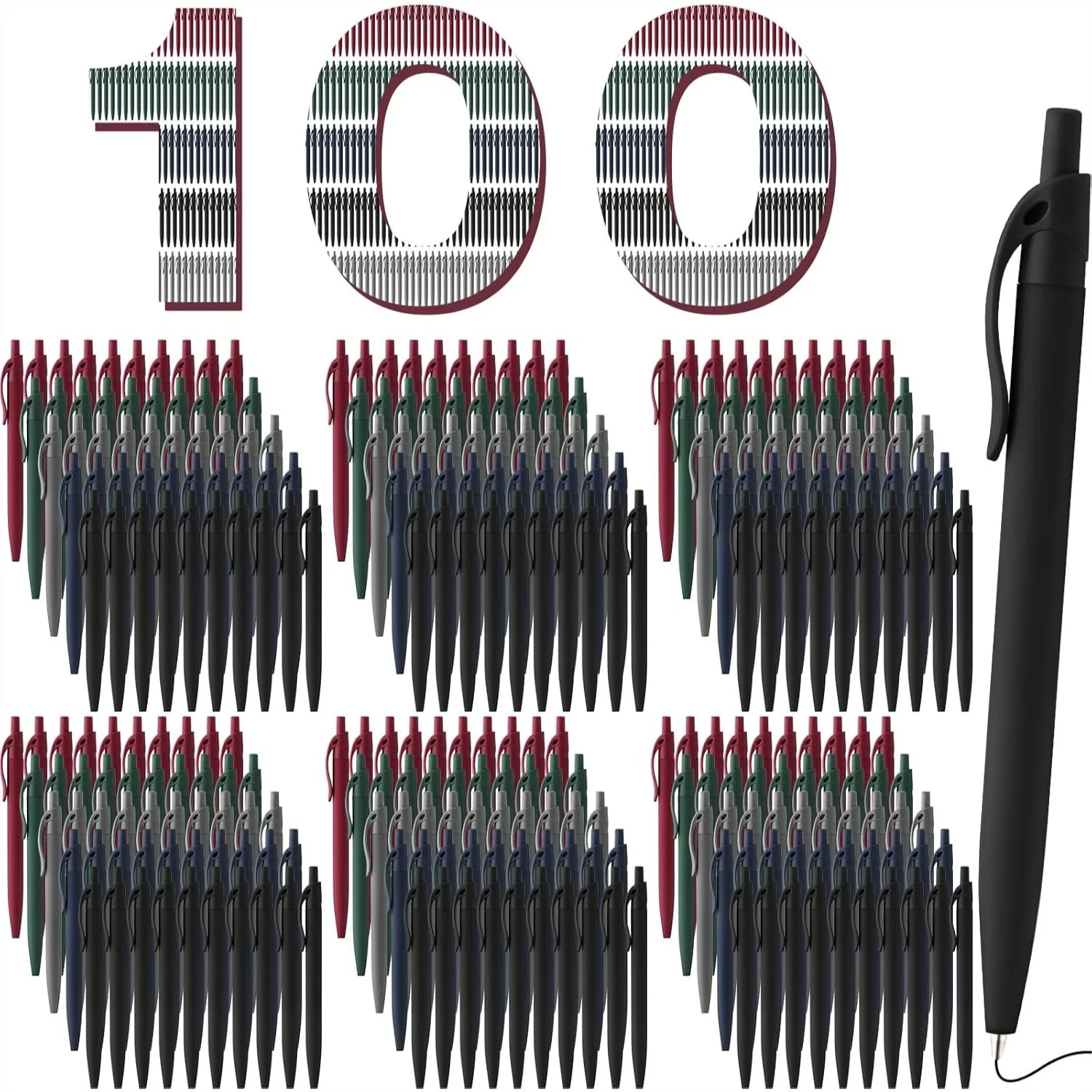 100 Pack Retractable Ballpoint Pens, Black Ink Smooth Writing 1.0mm Click Pens for School Office Supplies
100 Pack Retractable Ballpoint Pens, Black Ink Smooth Writing 1.0mm Click Pens for School Office Supplies