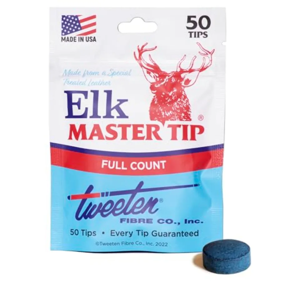 Elk Master Billiard Pool Cue Tips - 1 Package - 50 Tips - Choose Your Size
Elk Master Billiard Pool Cue Tips - 1 Package - 50 Tips - Choose Your Size