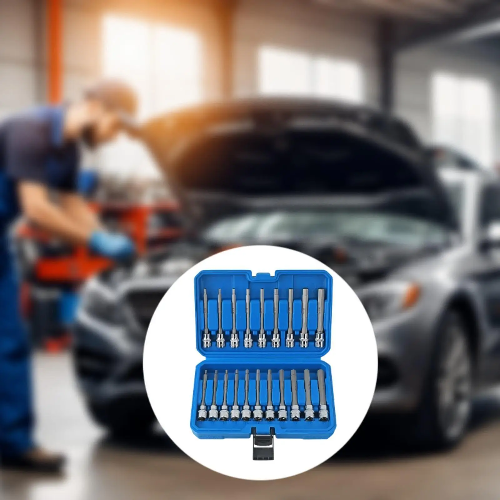20Pcs Extra Long Hex Bit Socket Set with Storage Case Multipurpose Accessories Standard SAE and Metric for Machinery DIY Repairs
20Pcs Extra Long Hex Bit Socket Set with Storage Case Multipurpose Accessories Standard SAE and Metric for Machinery DIY Repairs