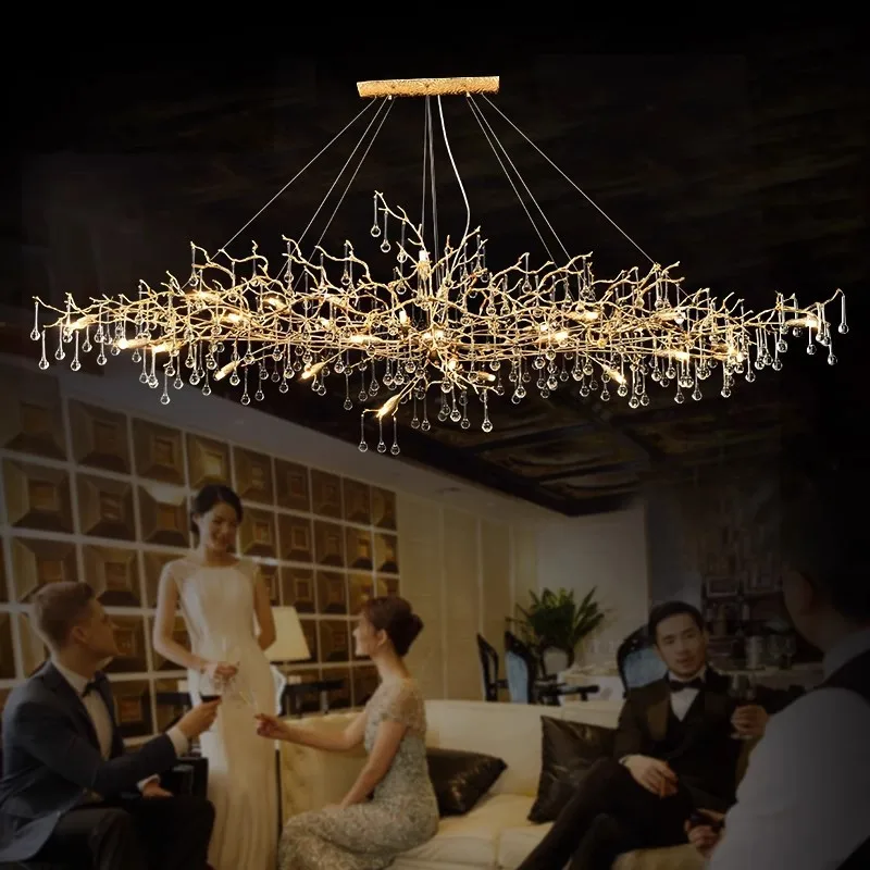 Вилла, дуплексное здание, креативное роскошное высококачественное освещение для столовой, полностью медная ветка, свет, роскошный кристалл для гостиной
Вилла, дуплексное здание, креативное роскошное высококачественное освещение для столовой, полностью медная ветка, свет, роскошный кристалл для гостиной