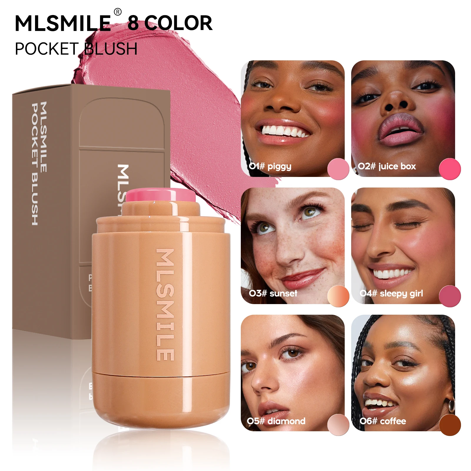 MLSMILE Multi-purpose blush stick. For lips and cheeks. Vegan and non-irritating. Moisturizer and Lip Gloss
MLSMILE Multi-purpose blush stick. For lips and cheeks. Vegan and non-irritating. Moisturizer and Lip Gloss