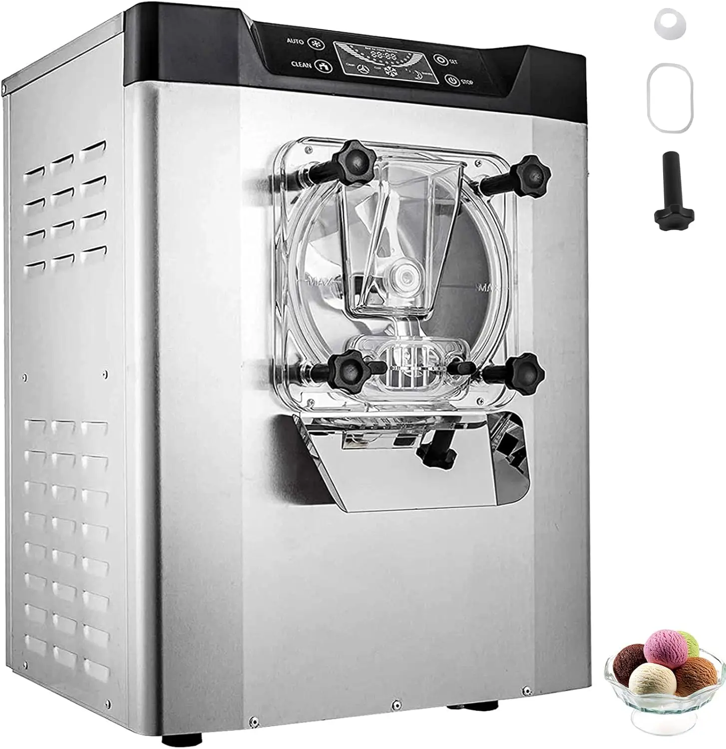 Commercial Ice Cream Machine 1400W 20/5.3 Gph Hard Serve Ice Cream Maker with LED Display Screen Auto Shut-Off Timer One
Commercial Ice Cream Machine 1400W 20/5.3 Gph Hard Serve Ice Cream Maker with LED Display Screen Auto Shut-Off Timer One