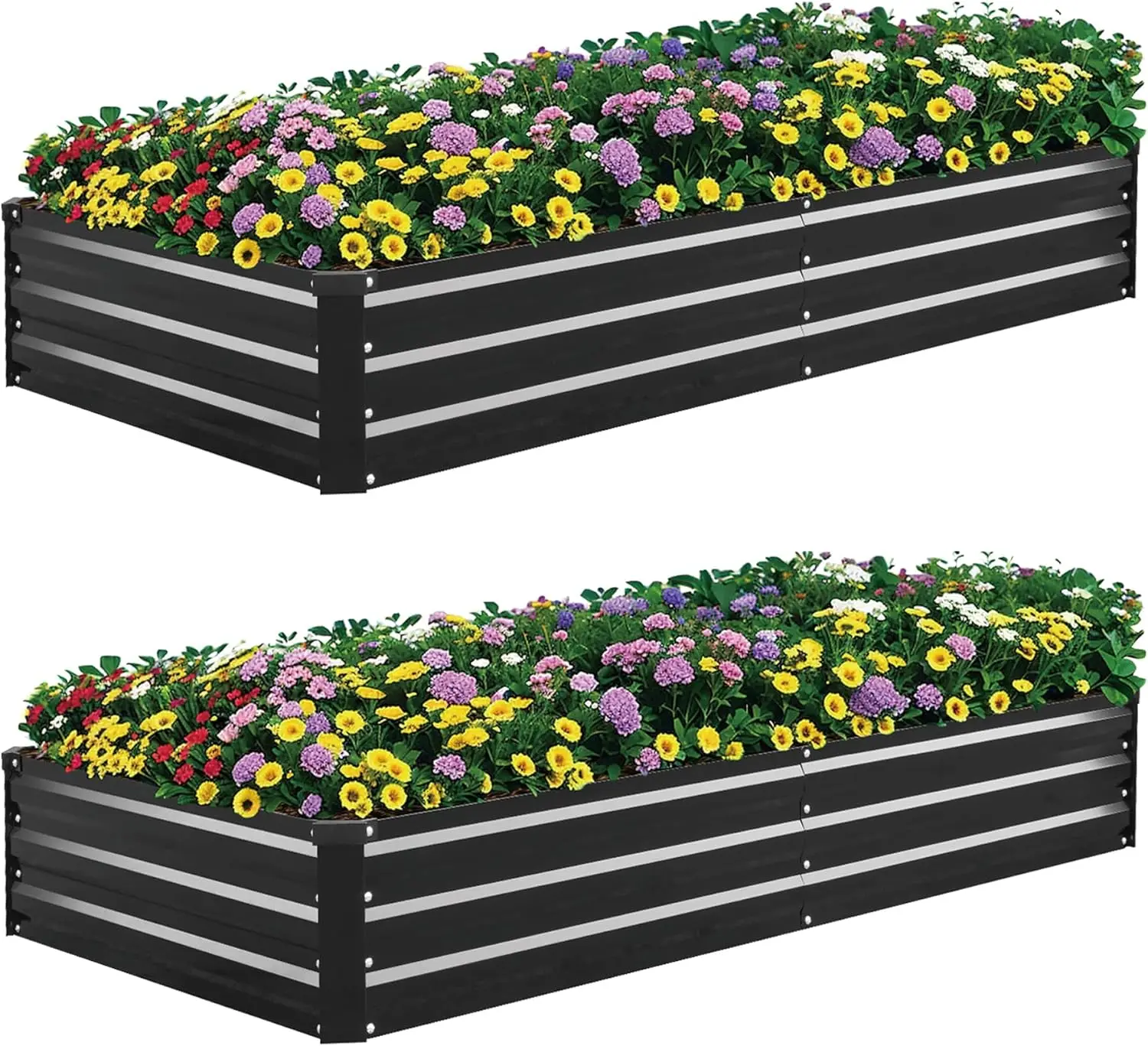 2 Pack 8×4×1ft Galvanized Metal Raised Garden Bed, Metal Planter Kit Box Outdoor for Deep-Rooted Vegetables, Flowers,
2 Pack 8×4×1ft Galvanized Metal Raised Garden Bed, Metal Planter Kit Box Outdoor for Deep-Rooted Vegetables, Flowers,