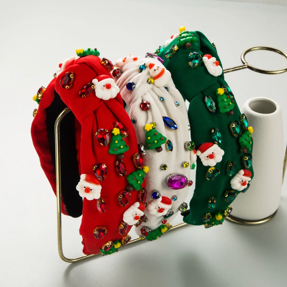 Festive Christmas Knotted Headband 3D Santa Claus Tree Rhinestone Velvet Hairband Winter Holiday Theme Hair Hoop Women Gift
Festive Christmas Knotted Headband 3D Santa Claus Tree Rhinestone Velvet Hairband Winter Holiday Theme Hair Hoop Women Gift