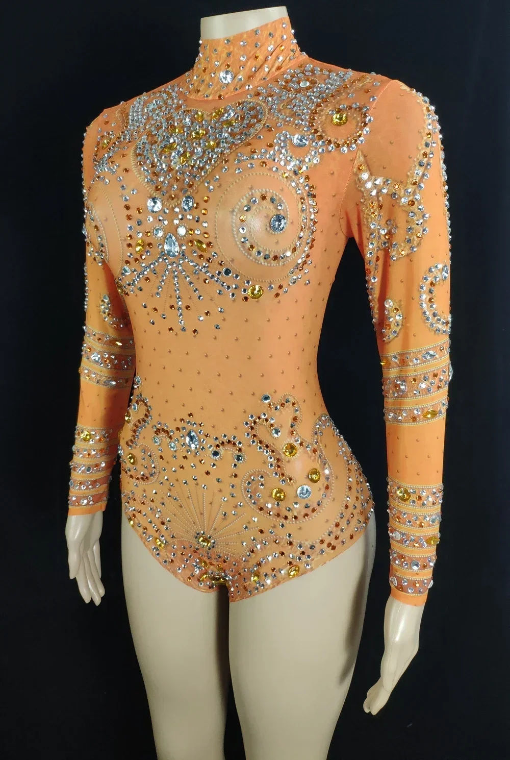 Sparkly Rhinestones Long Sleeve Mesh Transparent Leotard Sexy Dance Costume Birthday Party Night Outfit Performance Stage Wear
Sparkly Rhinestones Long Sleeve Mesh Transparent Leotard Sexy Dance Costume Birthday Party Night Outfit Performance Stage Wear