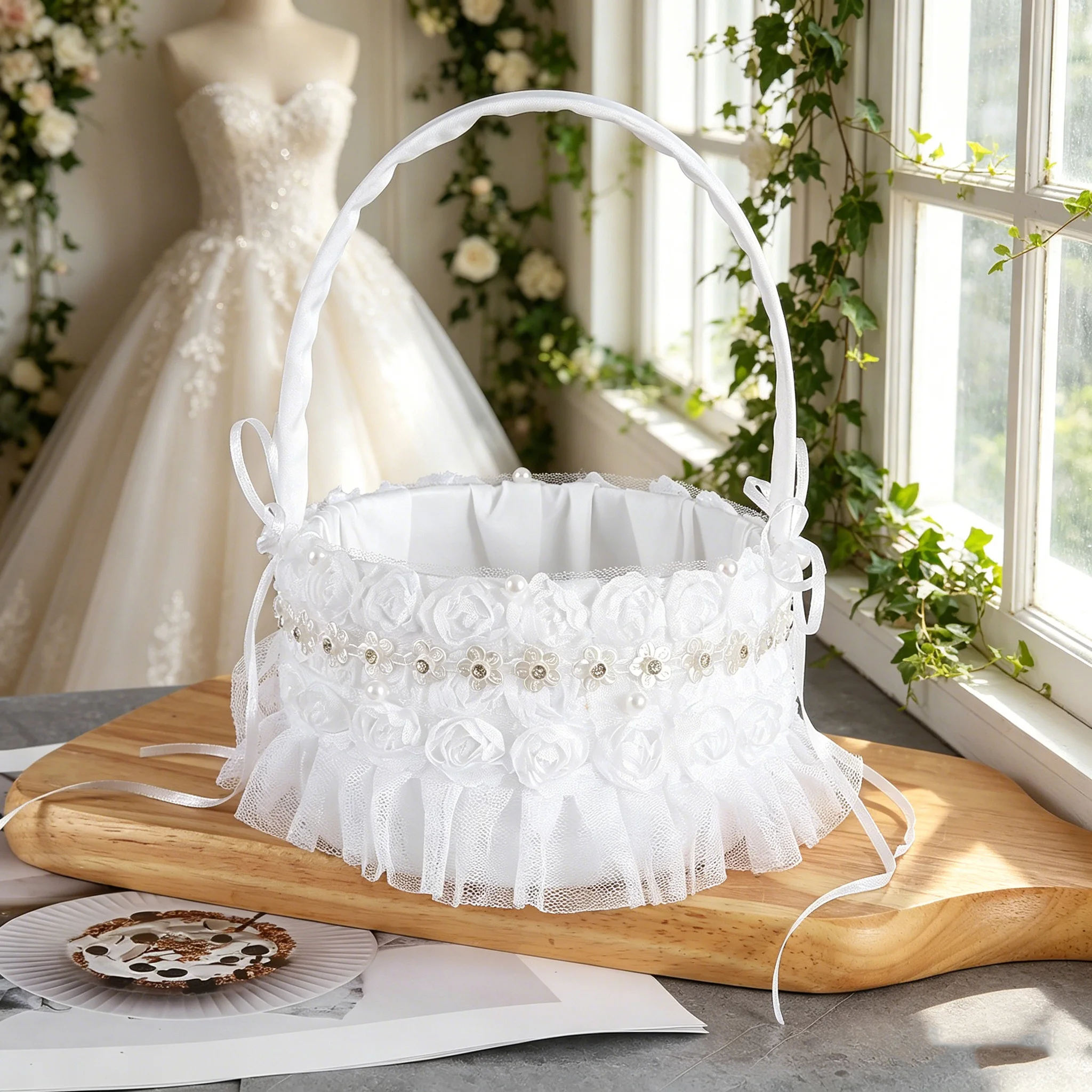 French lace flower girl fringed handbag - A delicate decorative item for weddings. Lawn church wedding basket
French lace flower girl fringed handbag - A delicate decorative item for weddings. Lawn church wedding basket