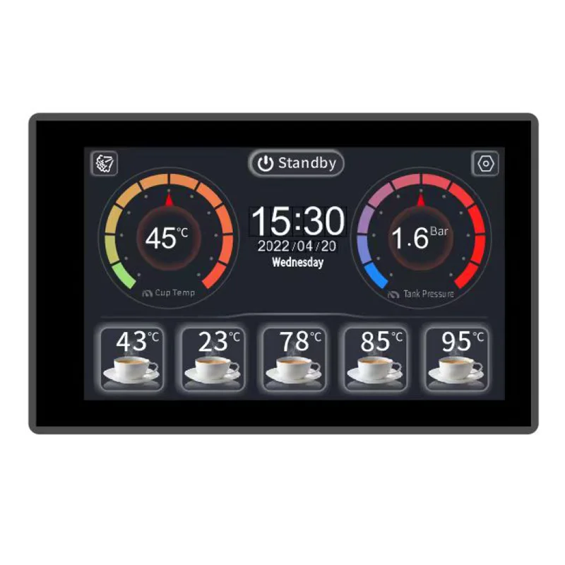 Intelligent Control 7 Inch Touch Screen Kitchen Temperature Controller Customizable Milk Frother Thermostat
Intelligent Control 7 Inch Touch Screen Kitchen Temperature Controller Customizable Milk Frother Thermostat
