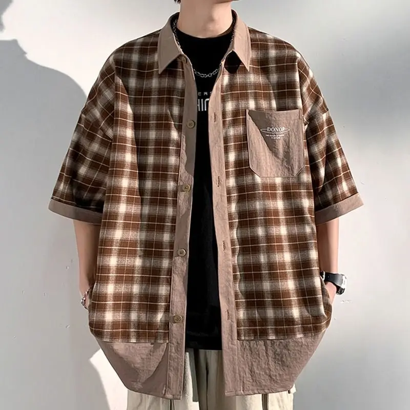 Vintage plaid short sleeved shirt for men's summer design sense shirt American trendy casual small shirt jacket
Vintage plaid short sleeved shirt for men's summer design sense shirt American trendy casual small shirt jacket