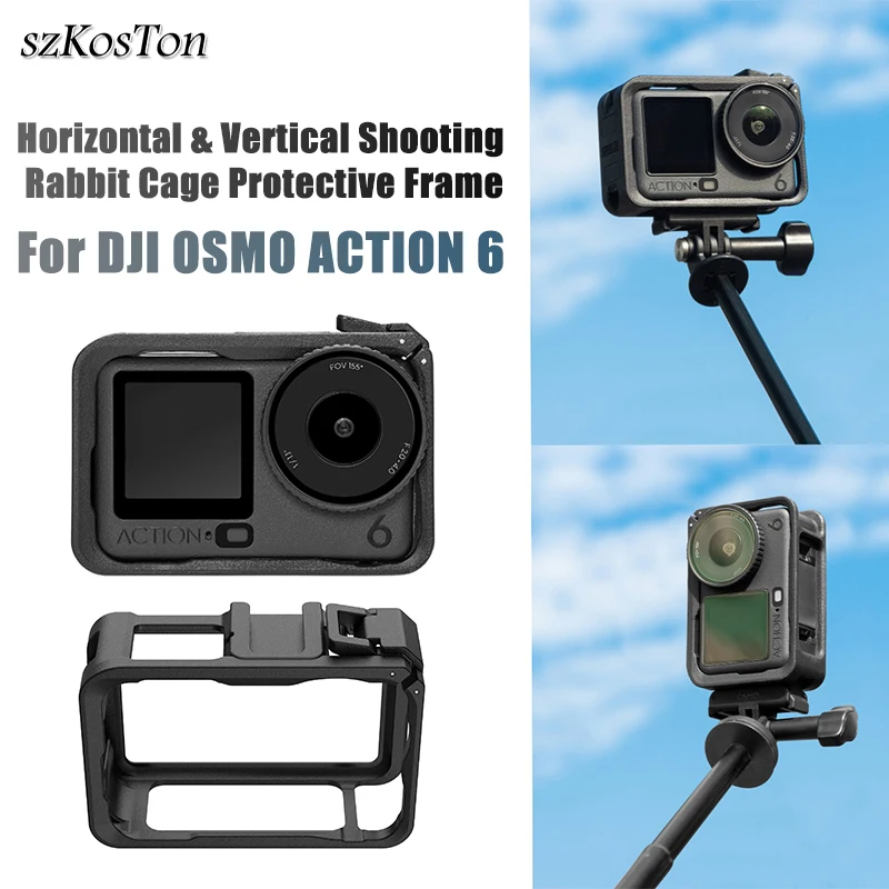 Camera Rabbit Cage for DJI Osmo Action 6,Metal Protective Frame with Cold Shoe Mount,for DJI Action 6 Accessory
Camera Rabbit Cage for DJI Osmo Action 6,Metal Protective Frame with Cold Shoe Mount,for DJI Action 6 Accessory