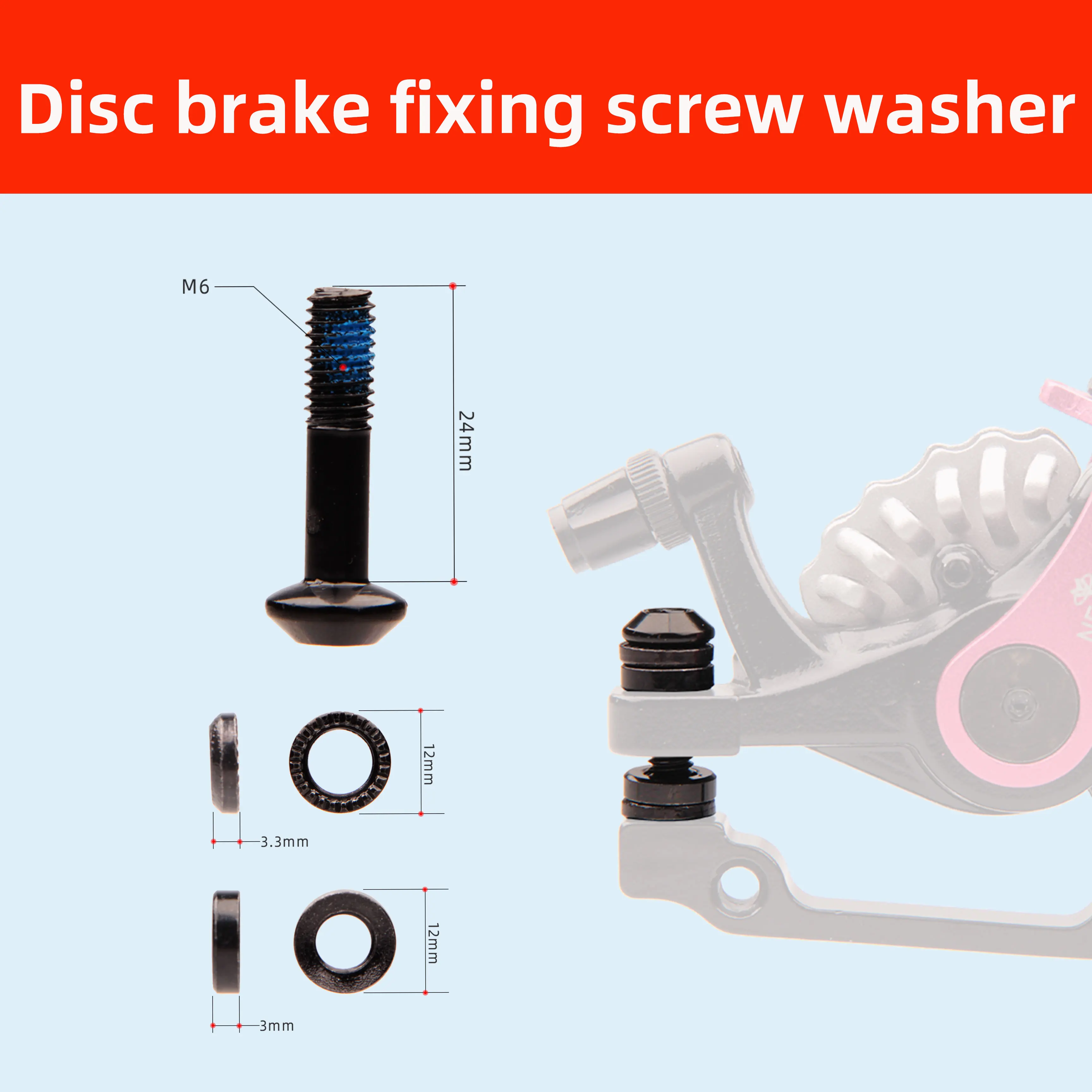 Goodtaste Nfox Brake Base Extension Screw M6 Stainless Steel Hydraulic Brakes for Bike Disc Point Glue Anti-loose Spring pad
Goodtaste Nfox Brake Base Extension Screw M6 Stainless Steel Hydraulic Brakes for Bike Disc Point Glue Anti-loose Spring pad