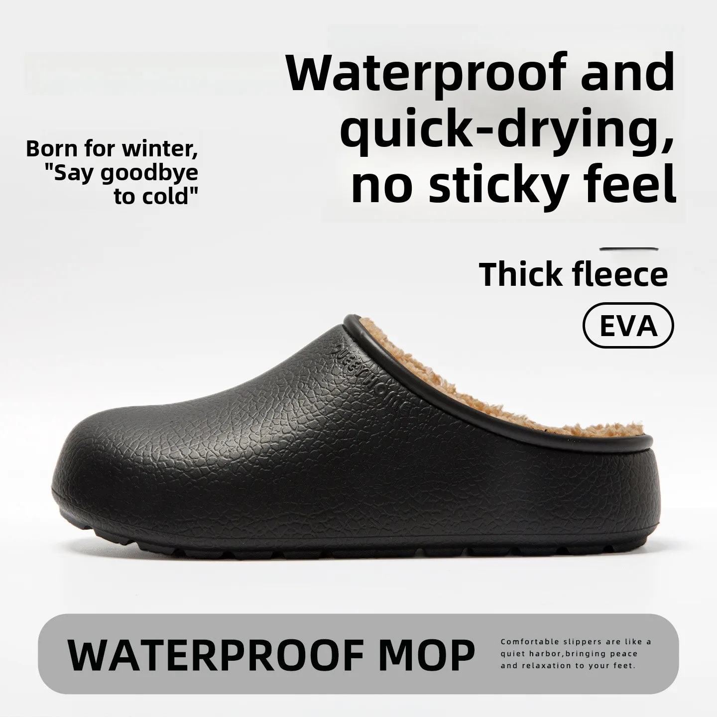 Водонепроницаемые хлопковые тапочки для мужчин и женщин, зимние, теплые, пушистые, нескользящие, для дома, без застежек
Водонепроницаемые хлопковые тапочки для мужчин и женщин, зимние, теплые, пушистые, нескользящие, для дома, без застежек