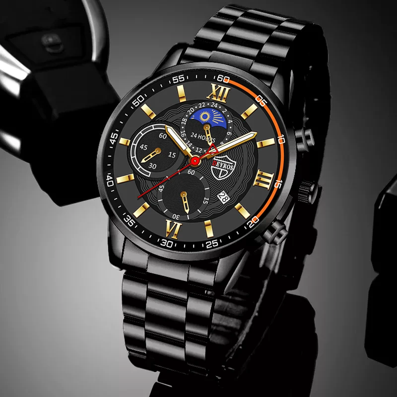 Luxury Mens Watches For Men Black Business Brand Stainless Steel Quartz WristWatch Man Sports Casual leather Luminous Watch
Luxury Mens Watches For Men Black Business Brand Stainless Steel Quartz WristWatch Man Sports Casual leather Luminous Watch
