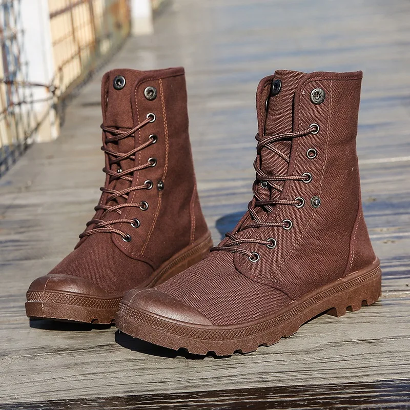 New Outdoor Camping Sports Shoes Thick Soled High Top Canvas Hiking Shoes Breathable Fashionable Workwear Tactical Short Boots
New Outdoor Camping Sports Shoes Thick Soled High Top Canvas Hiking Shoes Breathable Fashionable Workwear Tactical Short Boots