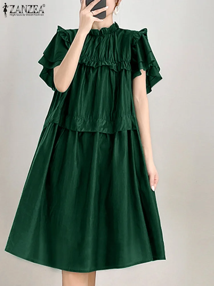ZANZEA 2024 Fashion Double Layer Sleeve Vestido Women Summer Elegant Dress Vintage Pleating Ruffled Mini Robe Casual Loose Dress
ZANZEA 2024 Fashion Double Layer Sleeve Vestido Women Summer Elegant Dress Vintage Pleating Ruffled Mini Robe Casual Loose Dress