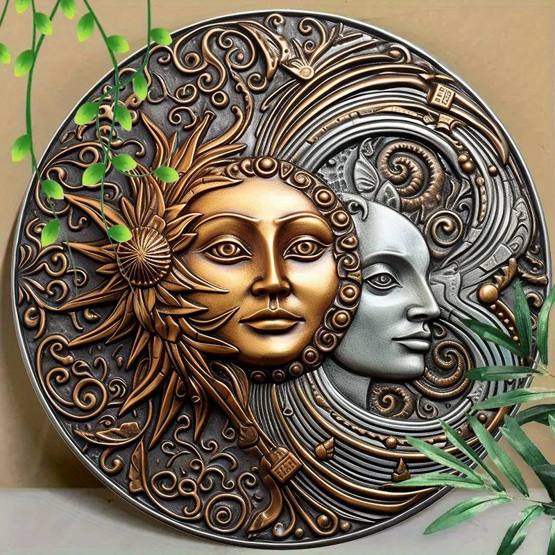 Round Metal Aluminum Mark Sun, Moon, Woman's Face, for Home, Living Room, Coffee Shop, Office, Wall Decoration Art
Round Metal Aluminum Mark Sun, Moon, Woman's Face, for Home, Living Room, Coffee Shop, Office, Wall Decoration Art
