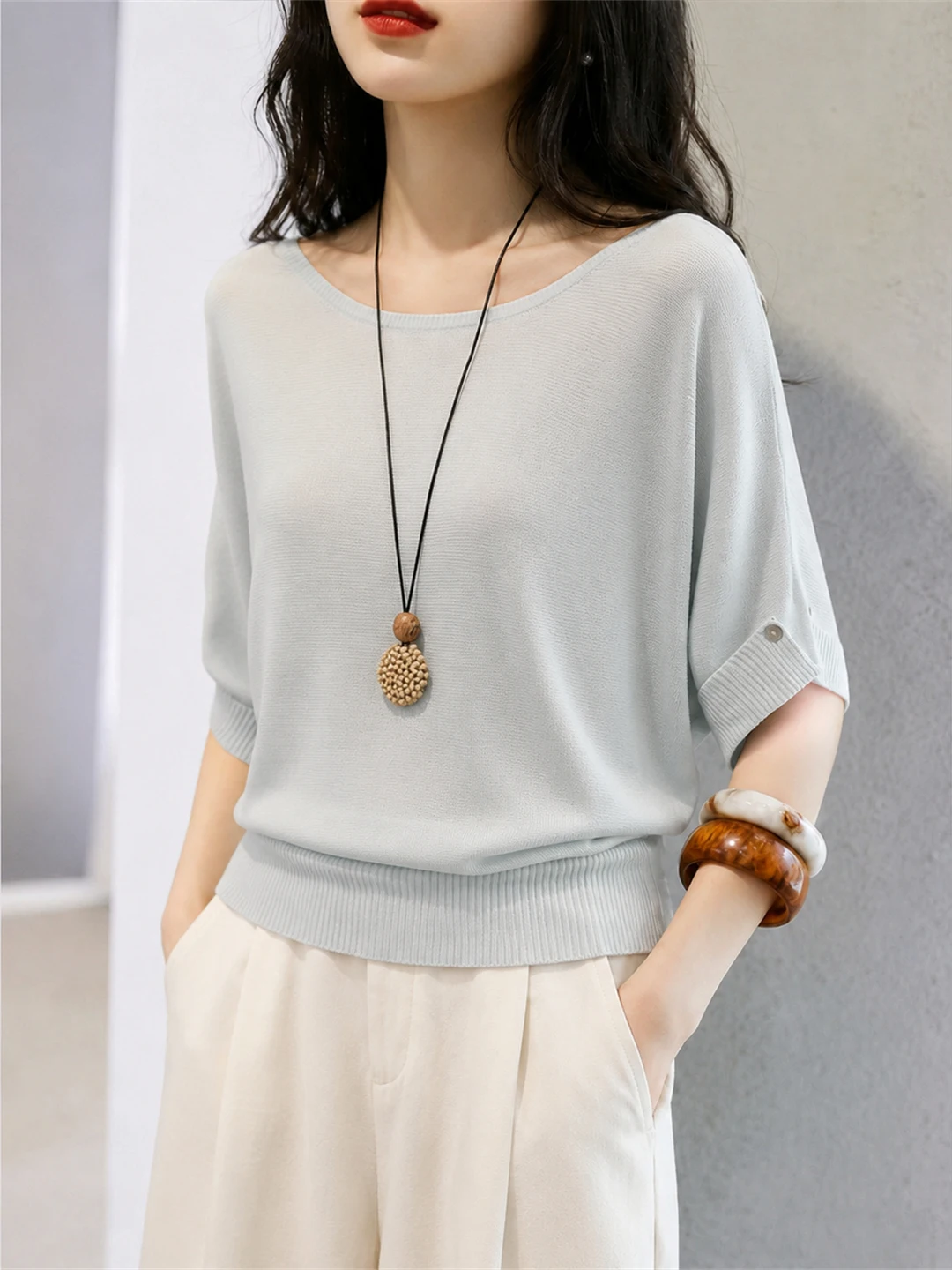 Laid-back Style Loose Ice Silk Knitted Top Comfortable Simple Korean Versatile Small Shirt Summer Season Overhead Shirt
Laid-back Style Loose Ice Silk Knitted Top Comfortable Simple Korean Versatile Small Shirt Summer Season Overhead Shirt