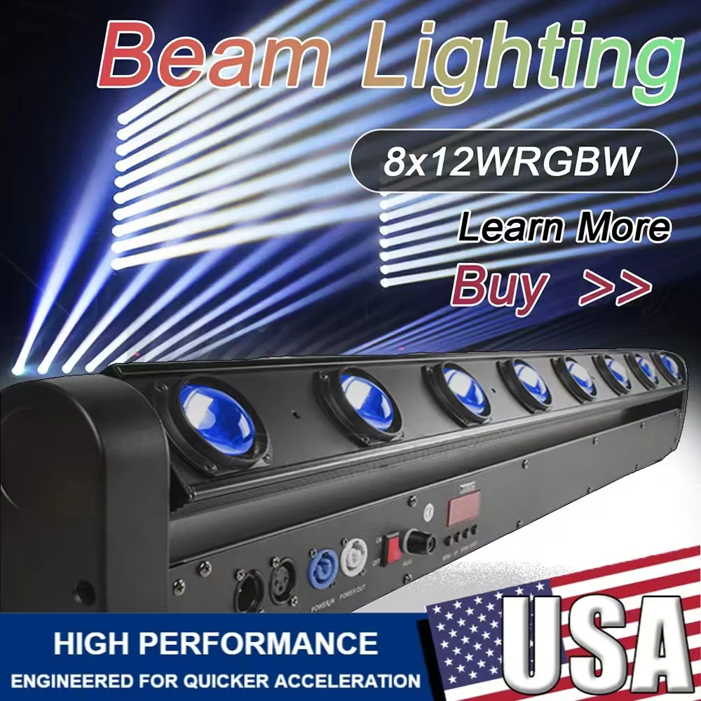 8x12W RGBW Multicolor LED Bar Beam Moving Head Light With Flight Case Fast Shipping For DJ's Sets Venue Strong Daylight
8x12W RGBW Multicolor LED Bar Beam Moving Head Light With Flight Case Fast Shipping For DJ's Sets Venue Strong Daylight