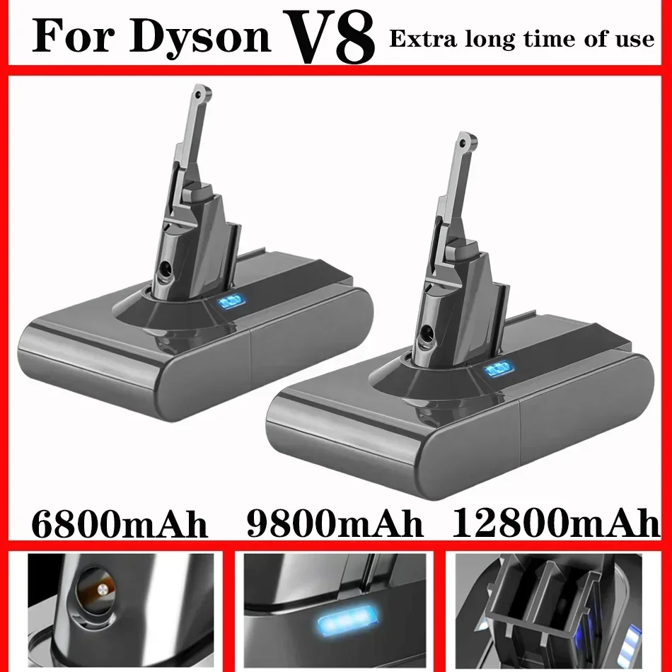 NEW Replacement Battery for Dyson V8, 21.6V 6.0Ah Li-Ion, with FOR Dyson V8 Series V8 Absolute V8 Fluffy SV10 Cord-Free Vacuum
NEW Replacement Battery for Dyson V8, 21.6V 6.0Ah Li-Ion, with FOR Dyson V8 Series V8 Absolute V8 Fluffy SV10 Cord-Free Vacuum