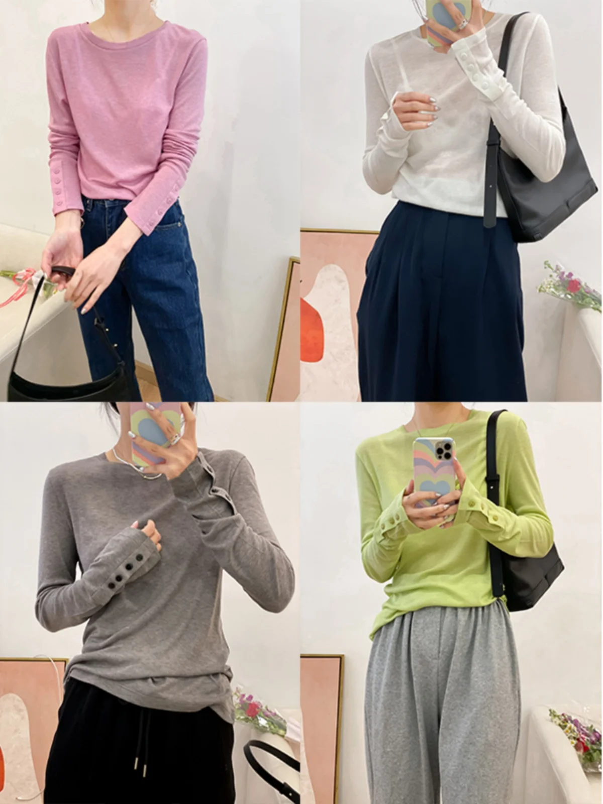 Удобная женская футболка-лонгслив с пуговицами, мягкая, дышащая, базовый слой, прямой крой в корейском стиле
Удобная женская футболка-лонгслив с пуговицами, мягкая, дышащая, базовый слой, прямой крой в корейском стиле