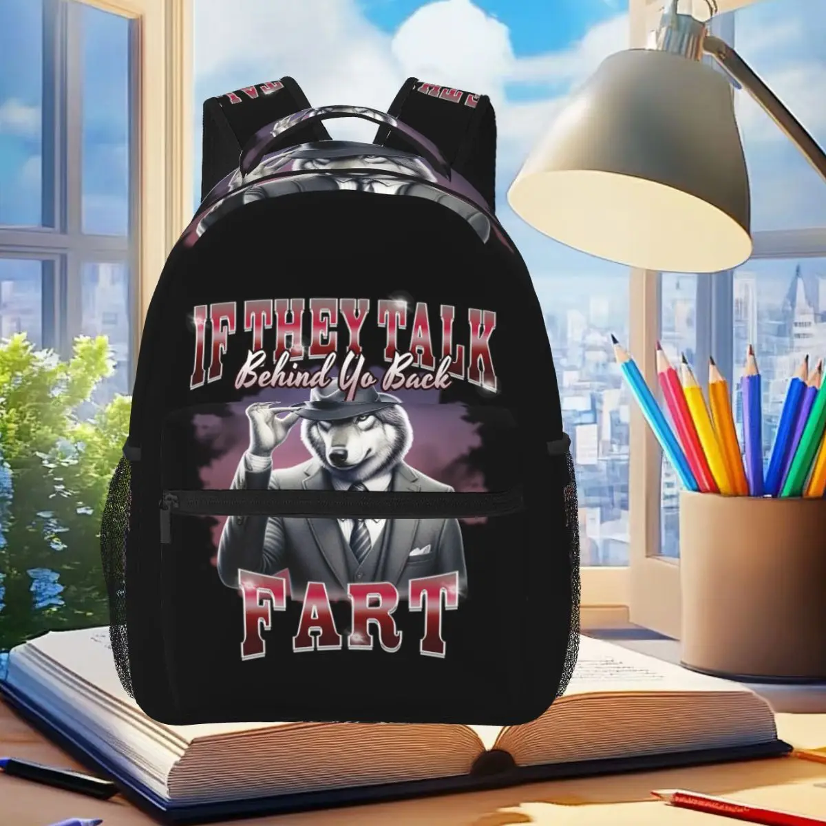 Funny If They Talk Behind Your Back Fart Wolf Meme Backpack Student Boys Girls BookBag School Bag Shoulder Bags for Men Women
Funny If They Talk Behind Your Back Fart Wolf Meme Backpack Student Boys Girls BookBag School Bag Shoulder Bags for Men Women