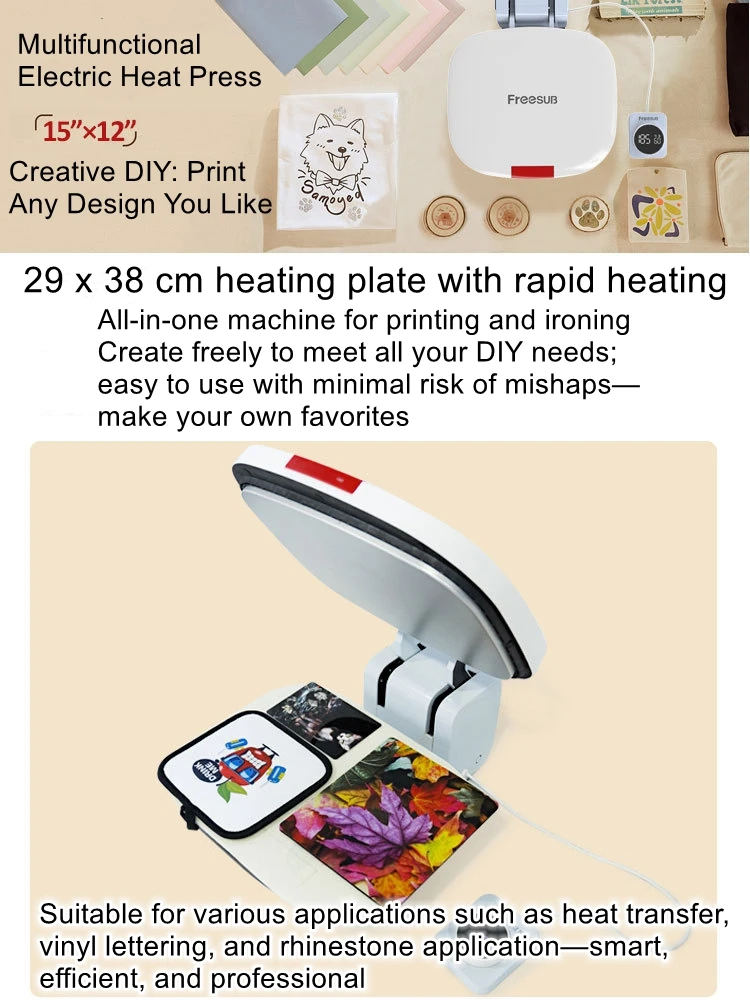 Small printing ironing machine automatic lifting and ironing machine flat plate sublimation machine T-shirt ironing machine
Small printing ironing machine automatic lifting and ironing machine flat plate sublimation machine T-shirt ironing machine
