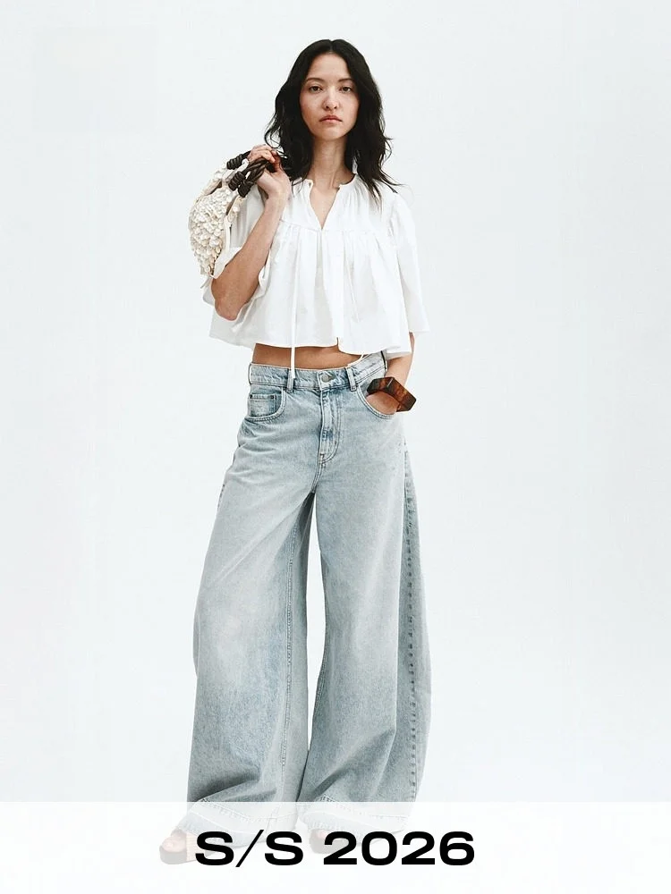 H&M Women's Cotton Shirt Summer New Style Bow-Tie Fashionable Casual Loose Fit Short Top round Neck Short Sleeve
H&M Women's Cotton Shirt Summer New Style Bow-Tie Fashionable Casual Loose Fit Short Top round Neck Short Sleeve