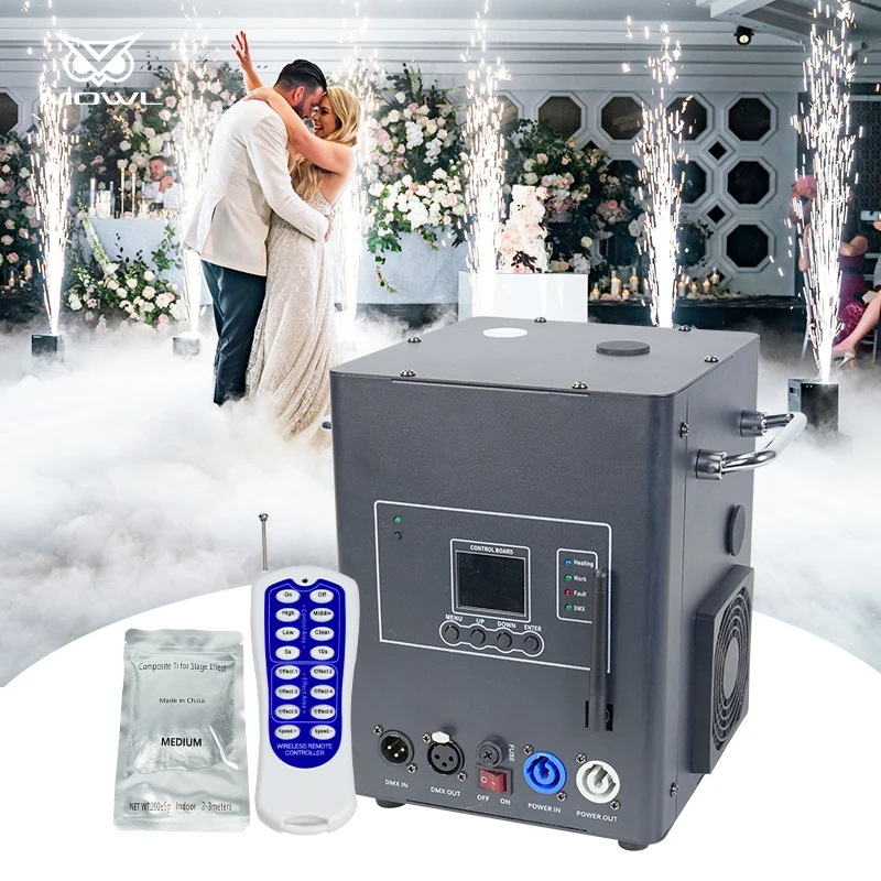 Wedding Stage Effect 750W LCD Screen Wireless DMX Cold Spark Machine for Wedding Stage Show
Wedding Stage Effect 750W LCD Screen Wireless DMX Cold Spark Machine for Wedding Stage Show