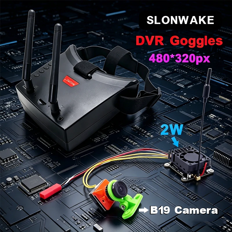 RXC FPV Suit 2W Video Transmitter B19 1500TVL Camera and 3inch Receiver Goggles with DVR use for RC Long Range Fixed-wing Drones
RXC FPV Suit 2W Video Transmitter B19 1500TVL Camera and 3inch Receiver Goggles with DVR use for RC Long Range Fixed-wing Drones