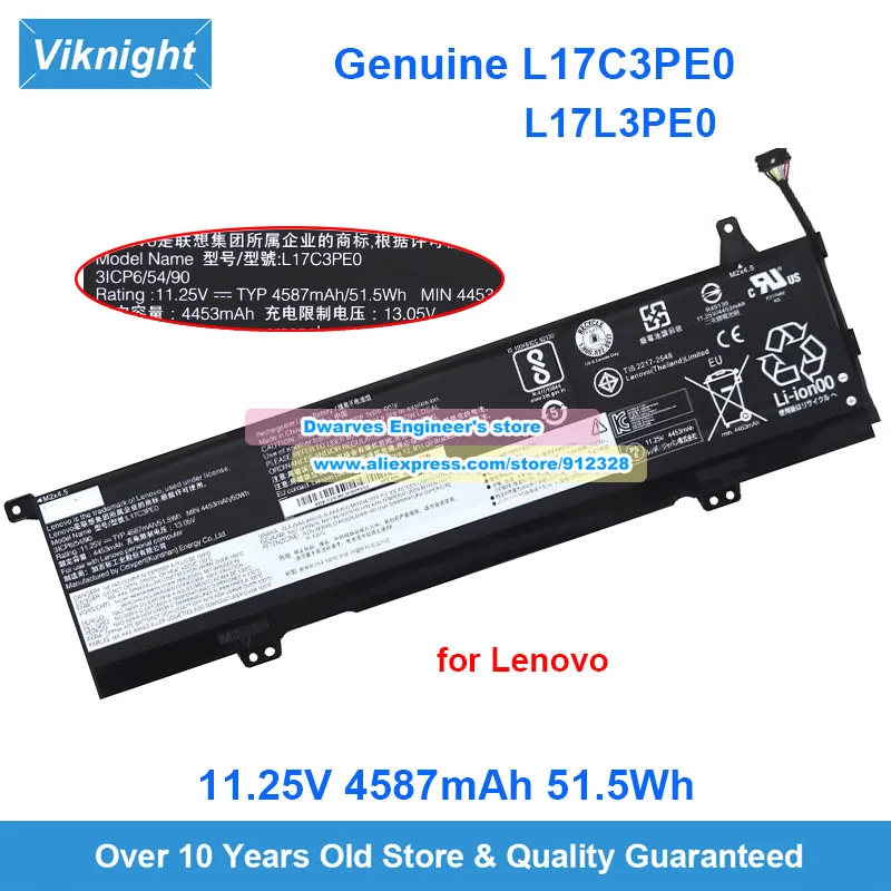 Оригинальный аккумулятор L17C3PE0 L17L3PE0 11,4 В 11,25 В 51,5 Втч для Lenovo Yoga 730 15 серии 730-15IKB 81CU 730-15IWL-81JS L17M3PE0
Оригинальный аккумулятор L17C3PE0 L17L3PE0 11,4 В 11,25 В 51,5 Втч для Lenovo Yoga 730 15 серии 730-15IKB 81CU 730-15IWL-81JS L17M3PE0
