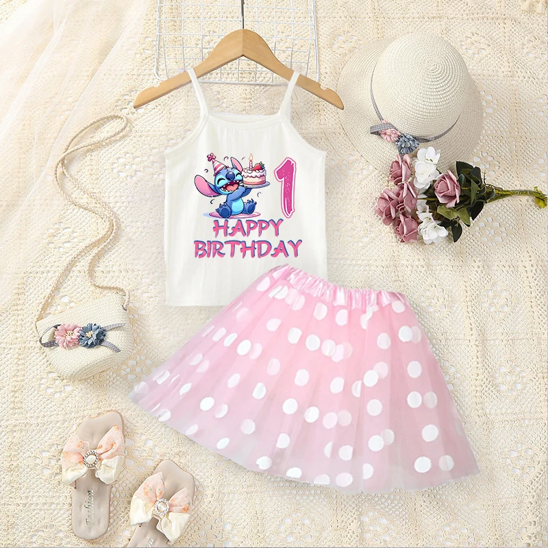 Disney Lilo Stitch Halter Top Polka Dot Mini Skirt 2pcs 1-10 Birthday Kids T-shirts Baby Party T-Shirt Tees Girls Party T-Shirt
Disney Lilo Stitch Halter Top Polka Dot Mini Skirt 2pcs 1-10 Birthday Kids T-shirts Baby Party T-Shirt Tees Girls Party T-Shirt