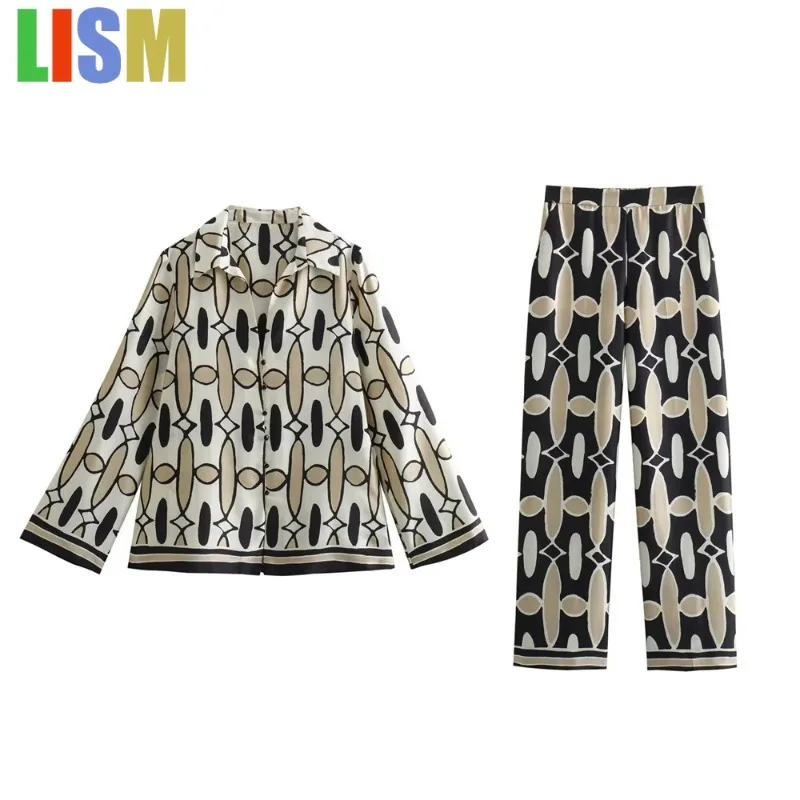 LISM pant sets 2 piece sets woman outfit Women's Classic Versatile Casual Style Geometric Pattern Printed Shirt matching sets
LISM pant sets 2 piece sets woman outfit Women's Classic Versatile Casual Style Geometric Pattern Printed Shirt matching sets