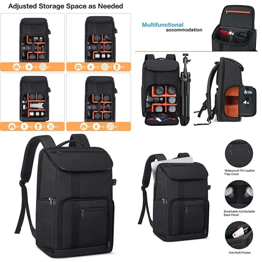 Camera Backpack, DSLR/SLR/Mirrorless Large Men/Women Photography Camera Bag Case with 17.3 inch Laptop Compartment&Tripod Holder&Rain Cover Compatible with Canon/Nikon/Fuji/Laptop, Space Gray
Camera Backpack, DSLR/SLR/Mirrorless Large Men/Women Photography Camera Bag Case with 17.3 inch Laptop Compartment&Tripod Holder&Rain Cover Compatible with Canon/Nikon/Fuji/Laptop, Space Gray