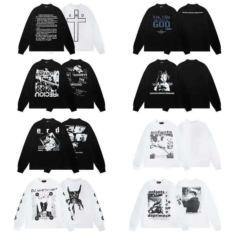 Pure Cotton Long Sleeve T-Shirt Unisex Casual Graffiti Style High Street Cleanfit Base Layer Shirt for Men And Women
Pure Cotton Long Sleeve T-Shirt Unisex Casual Graffiti Style High Street Cleanfit Base Layer Shirt for Men And Women