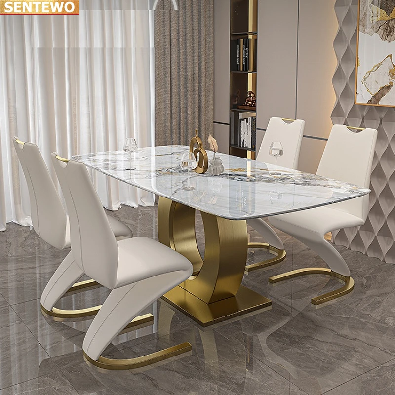 Designer Luxury dinning room Marble Rock Slab dining table set 4 6 chairs mesa tische furniture meuble Stainless steel gold base
Designer Luxury dinning room Marble Rock Slab dining table set 4 6 chairs mesa tische furniture meuble Stainless steel gold base