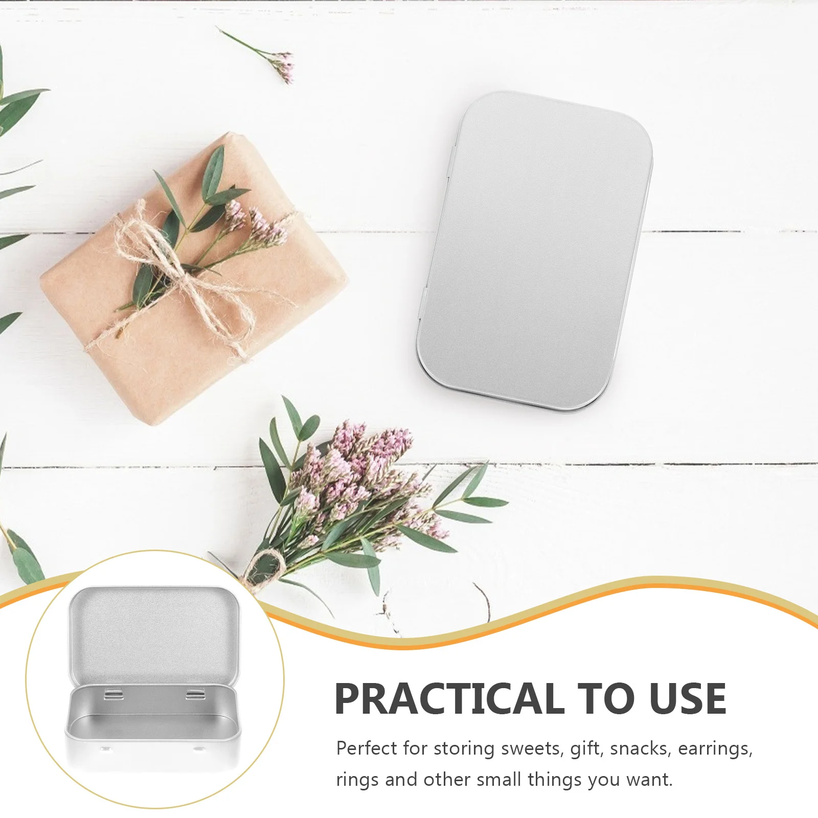 6Pcs Rectangular Tin Box Compact Portable Tinplate Containers for Sweets Earrings Rings Tin Box with Lid Tinplate Can
6Pcs Rectangular Tin Box Compact Portable Tinplate Containers for Sweets Earrings Rings Tin Box with Lid Tinplate Can