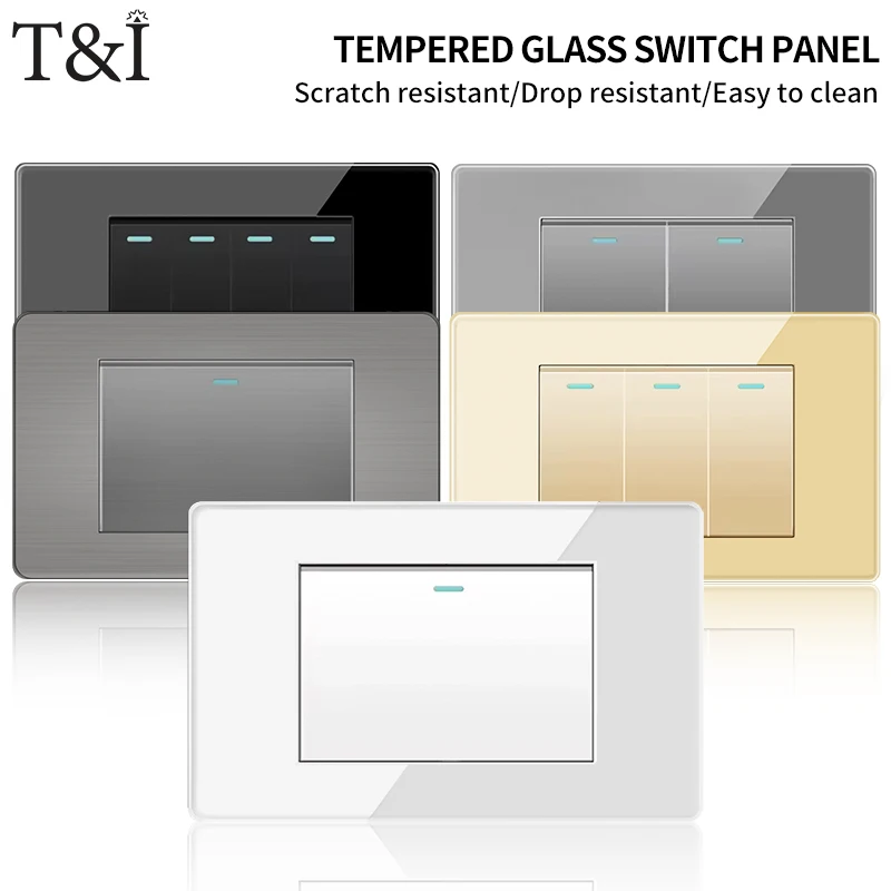 118 Type US Mexico 1/2/3/4/Gang 2Way Wall Light Switch Brazil Korea Tempered Glass Panel ON OFF Push Button Power Rocker Switch
118 Type US Mexico 1/2/3/4/Gang 2Way Wall Light Switch Brazil Korea Tempered Glass Panel ON OFF Push Button Power Rocker Switch