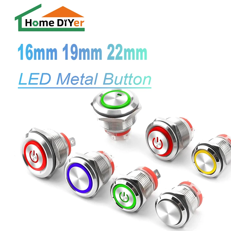 1Pcs 16mm, 19mm, 22mm Metal Push-Button Switch,20A High Current, Instantaneous/Self-Locking Type, Flat-Head Led Light,3v~220v
1Pcs 16mm, 19mm, 22mm Metal Push-Button Switch,20A High Current, Instantaneous/Self-Locking Type, Flat-Head Led Light,3v~220v