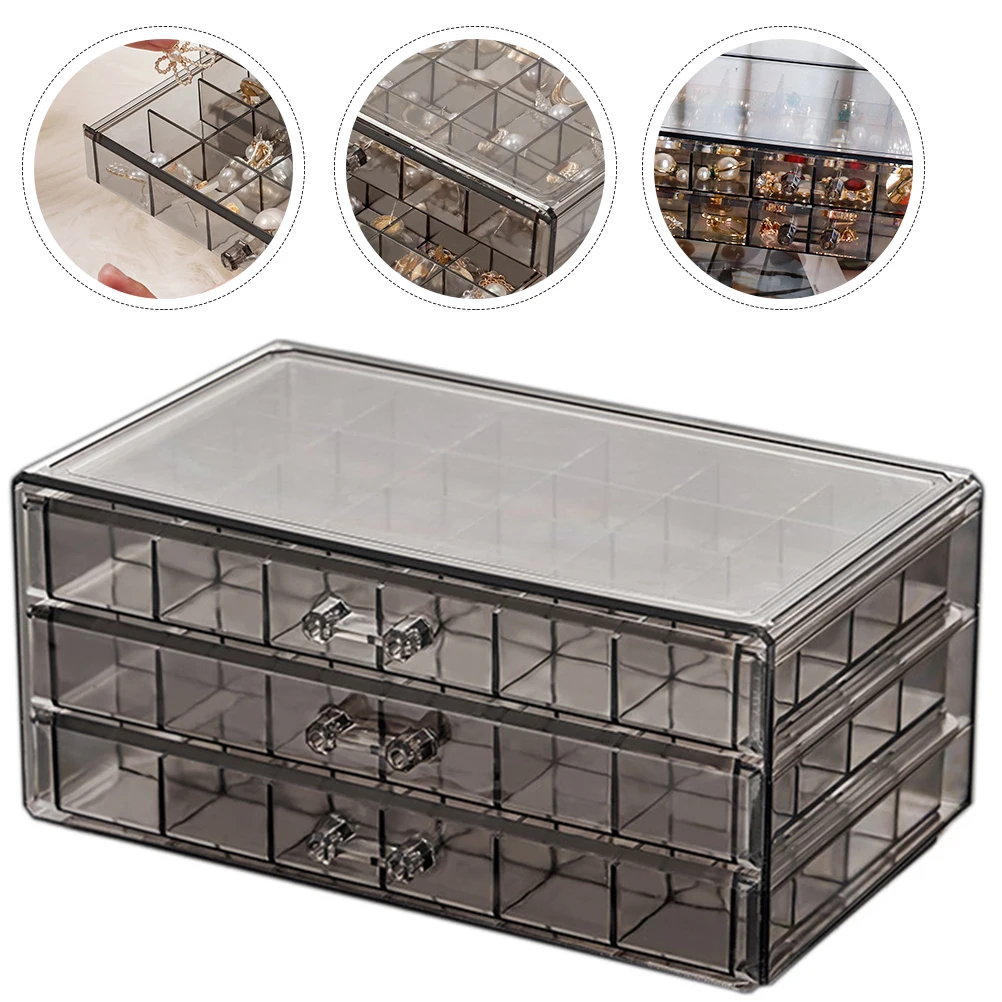 Transparent Jewelry Box 3 Layers Drawers 72 Grids Material Large Capacity Earrings Necklace Ring Storage Home Office Plastic
Transparent Jewelry Box 3 Layers Drawers 72 Grids Material Large Capacity Earrings Necklace Ring Storage Home Office Plastic